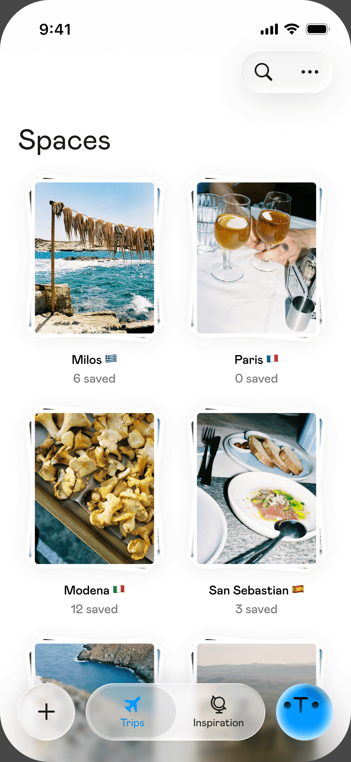 The Spaces screen in the Otta app
